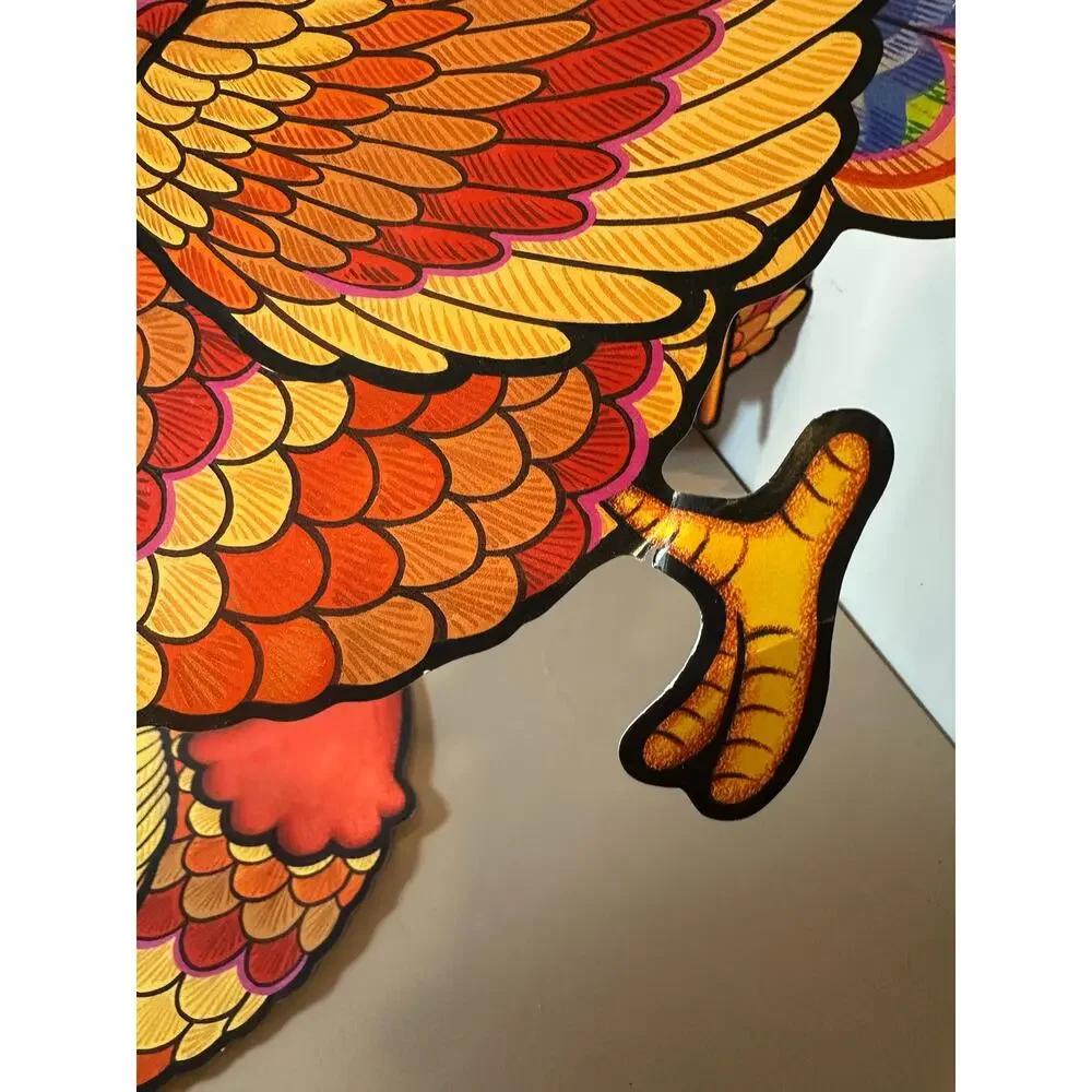 3 Vintage Thanksgiving Die Cut Turkeys Decoration Window Cutouts 1997 Beistle Co